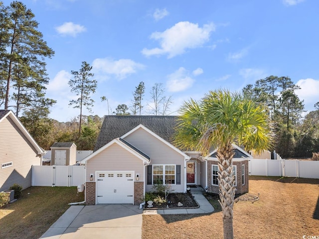 view of front facade featuring a garage and a front lawn