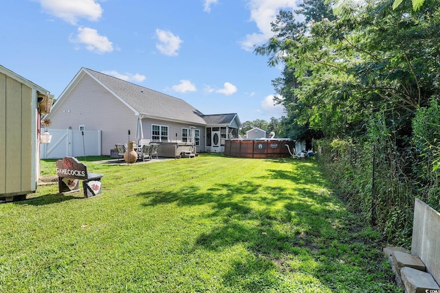 160 Maggie Way, Myrtle Beach, SC 29588 - fenced backyard featuring a gate, an outdoor living space, and a patio area