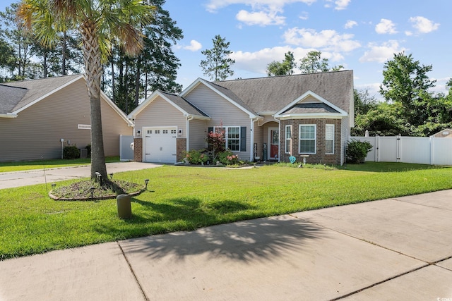 160 Maggie Way, Myrtle Beach, SC 29588 - view of front of home with an attached garage, concrete driveway, brick siding, and a gate