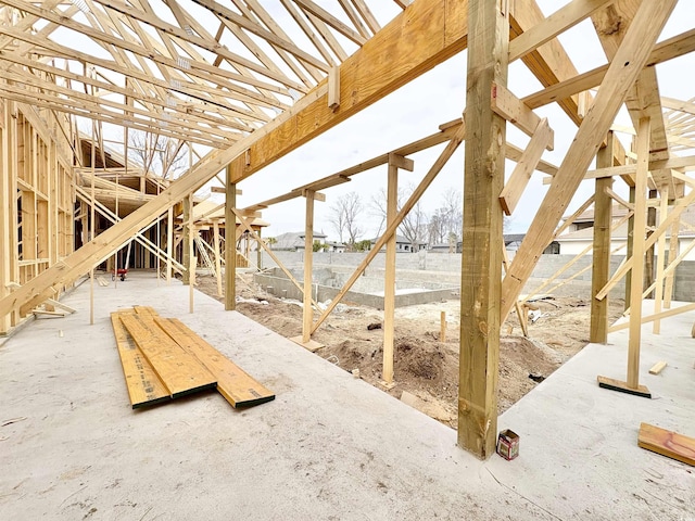 view of unfinished attic