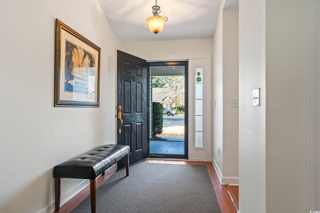 foyer featuring dark hardwood / wood-style flooring