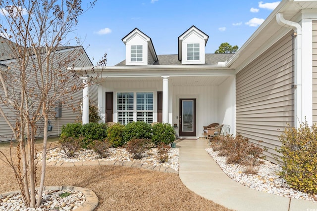 property entrance with a porch