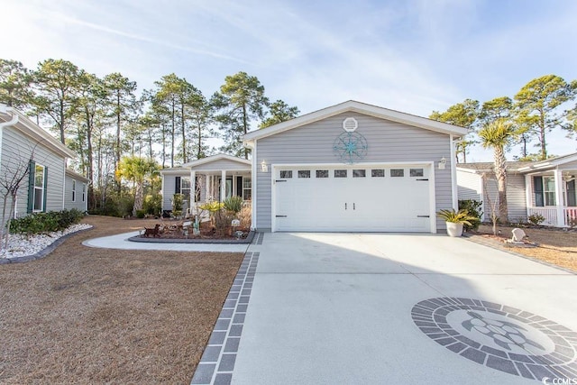 single story home featuring a garage