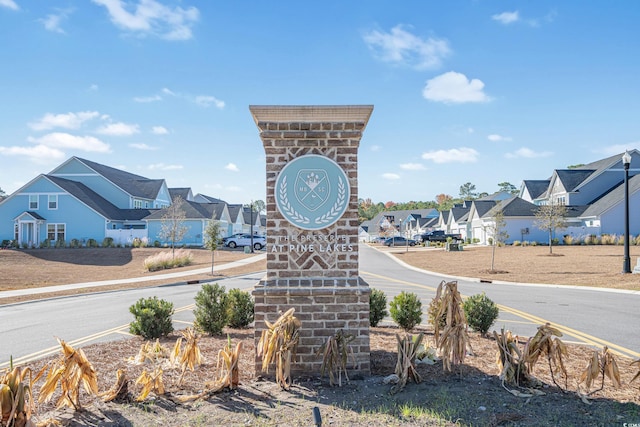 view of community sign