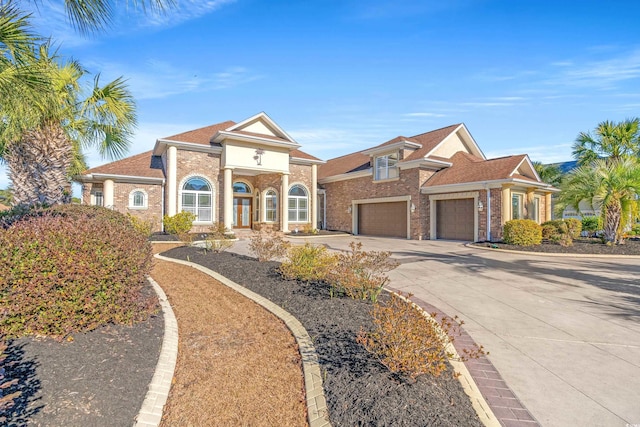 view of front of house with a garage