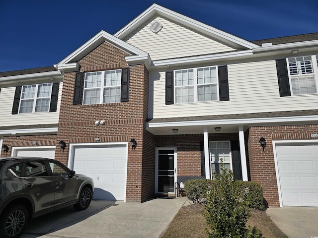 view of property with a garage