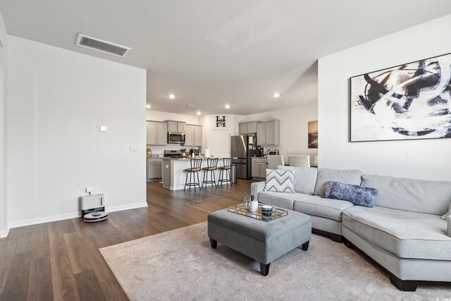 living room featuring hardwood / wood-style flooring