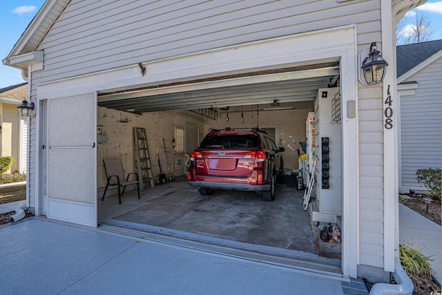 view of garage