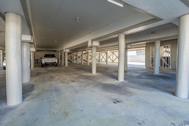 garage with a carport