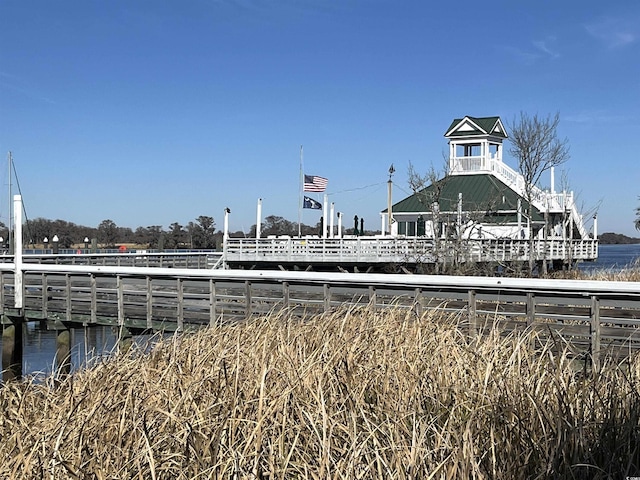 exterior space featuring a water view