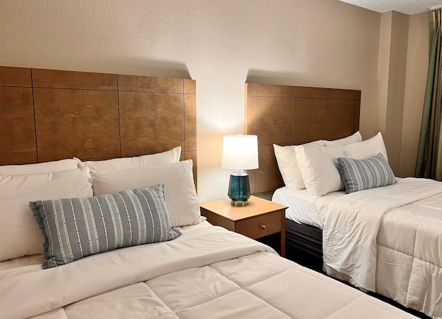 bedroom with a textured ceiling