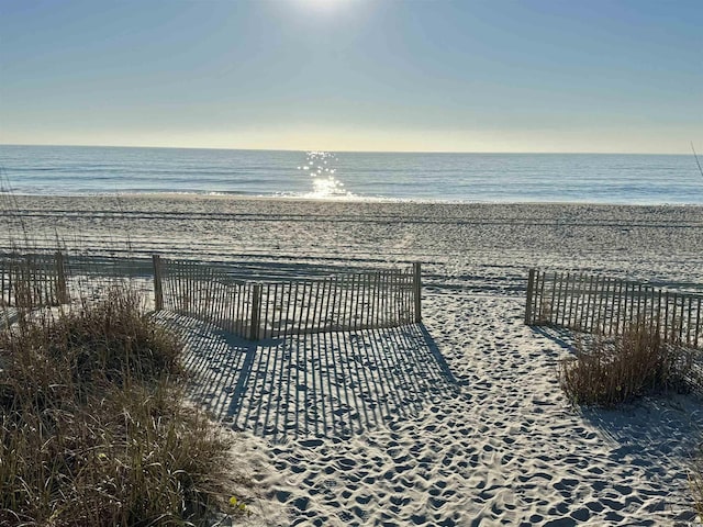 exterior space with a view of the beach