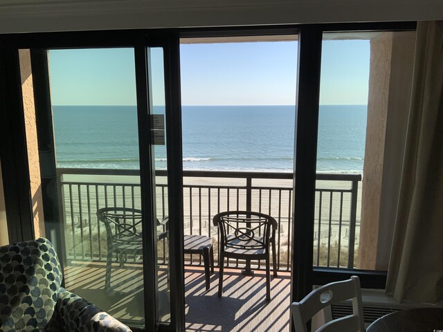 6900 N Ocean Blvd Unit 614, Myrtle Beach, SC 29572 - balcony featuring view of water and beach