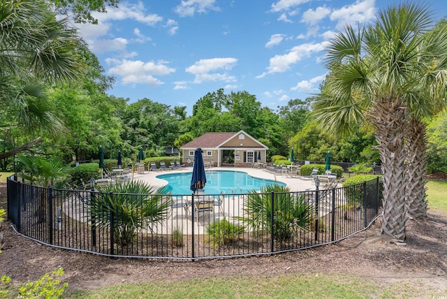 view of pool with a patio area