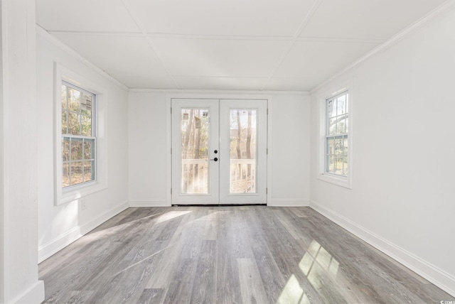 106 Governor Boone Ln, Georgetown, SC 29440 - spare room featuring french doors, baseboards, and wood finished floors