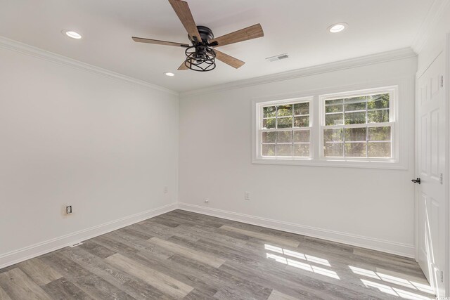 106 Governor Boone Ln, Georgetown, SC 29440 - spare room featuring visible vents, a ceiling fan, baseboards, and wood finished floors