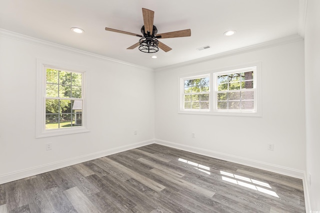 106 Governor Boone Ln, Georgetown, SC 29440 - unfurnished room featuring visible vents, baseboards, ceiling fan, and wood finished floors
