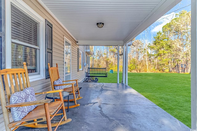 view of patio with a porch