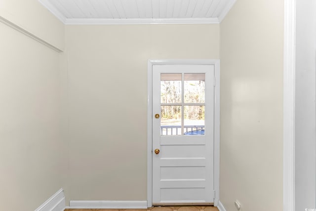 entryway with ornamental molding