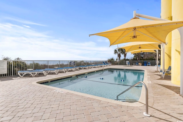 view of pool with a patio area