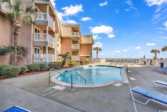 view of pool with a patio area