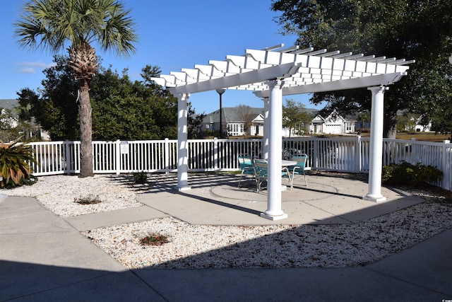 view of patio with a pergola