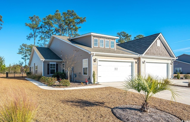 view of front facade with a garage