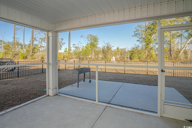 view of unfurnished sunroom