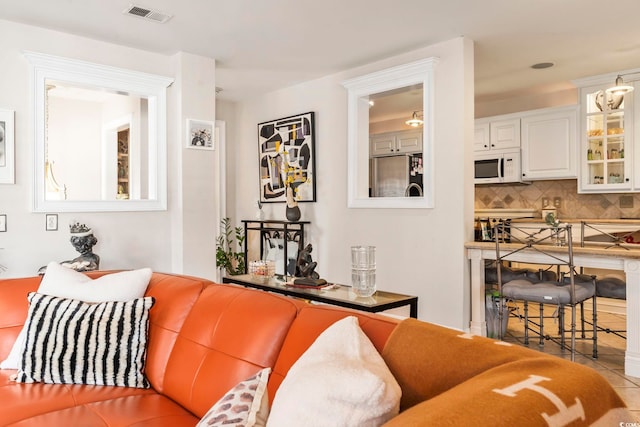 view of tiled living room