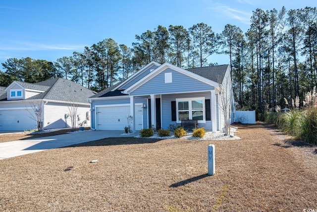 ranch-style home with a garage