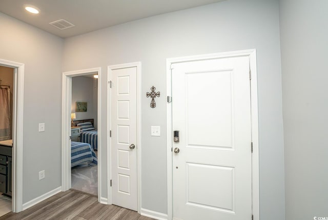 entryway featuring light hardwood / wood-style flooring