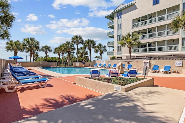 view of pool with a patio