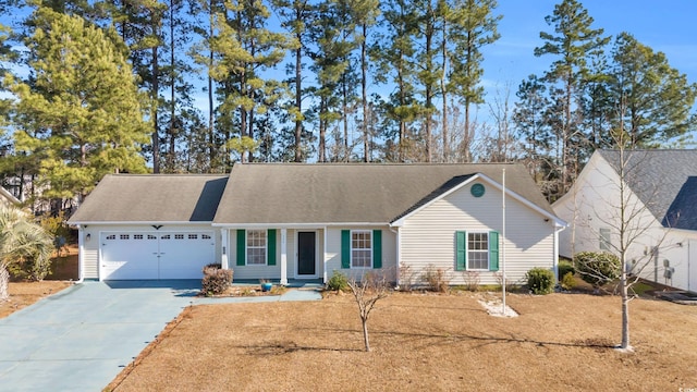 ranch-style home with a garage