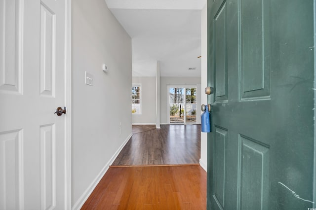 foyer with hardwood / wood-style floors