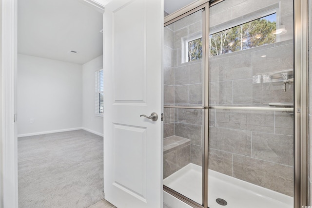 bathroom with walk in shower