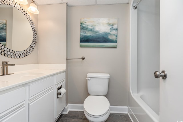 bathroom with toilet and vanity