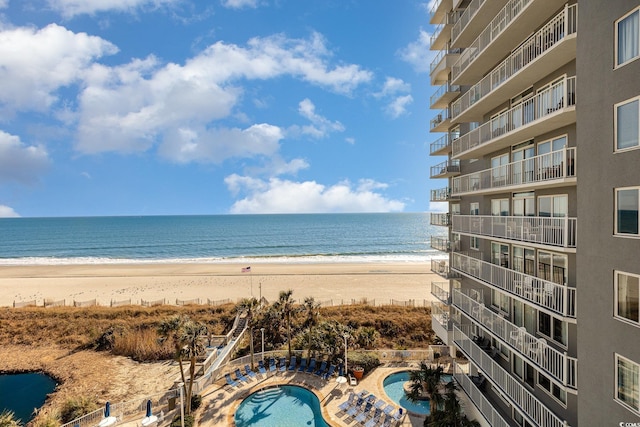 water view with a view of the beach