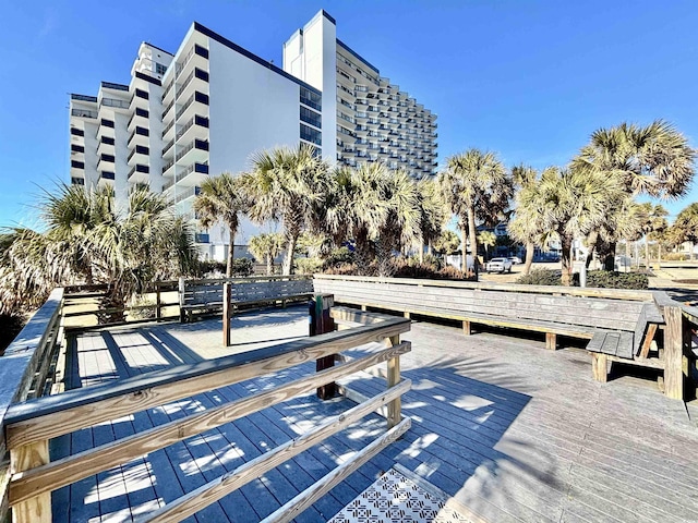 exterior space featuring a wooden deck