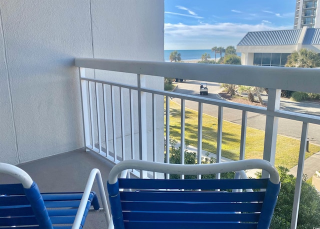 balcony with a water view