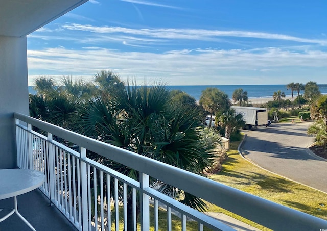 balcony with a water view