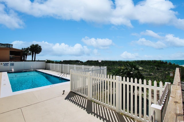 view of pool featuring a patio