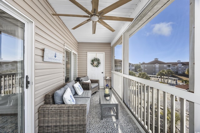 4210 Coquina Harbour Dr Unit A-16, Little River, SC 29566 - balcony featuring a ceiling fan