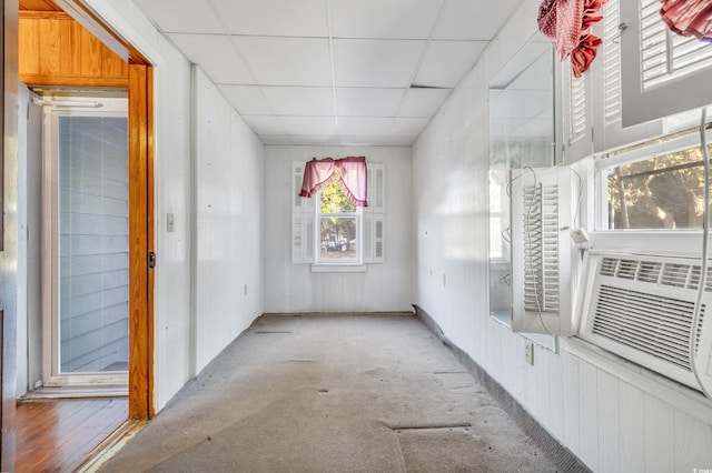 spare room featuring a drop ceiling