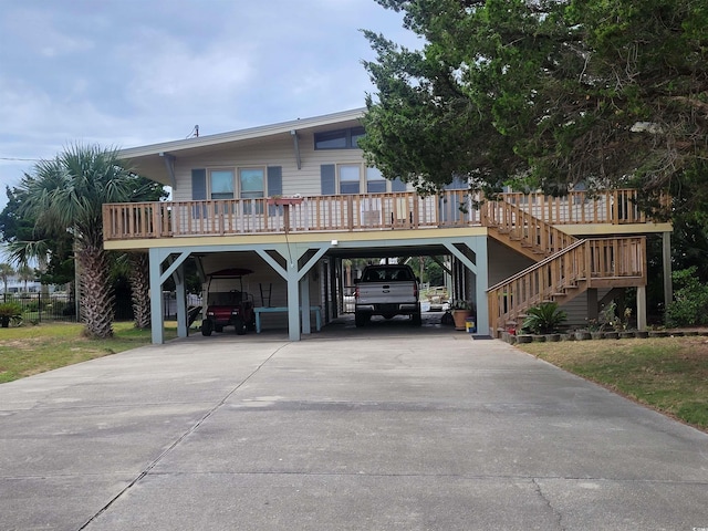 view of front of house with a carport