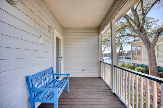 balcony with a water view