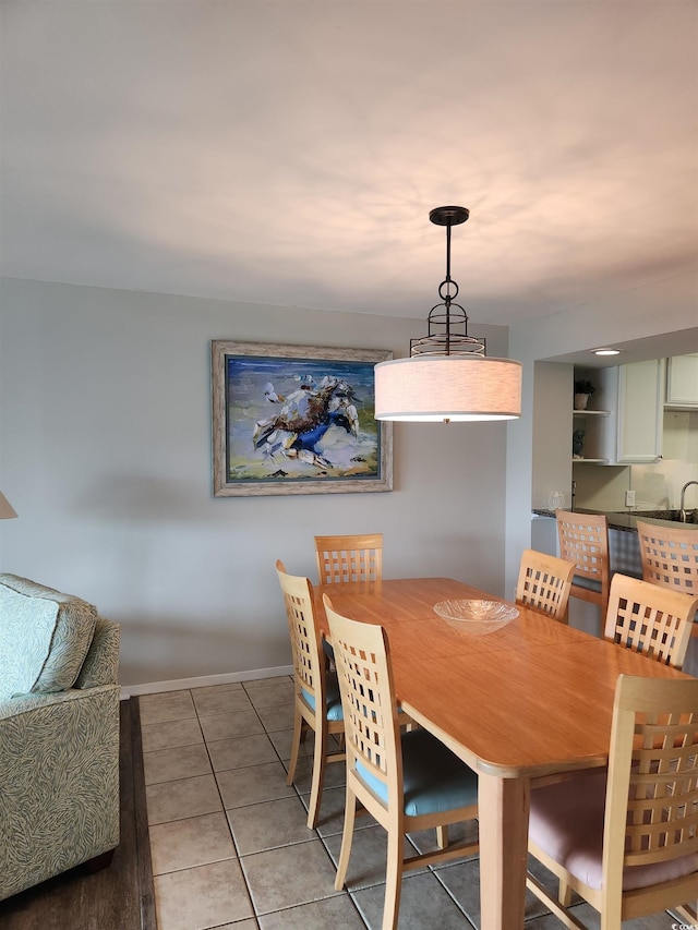 view of tiled dining space