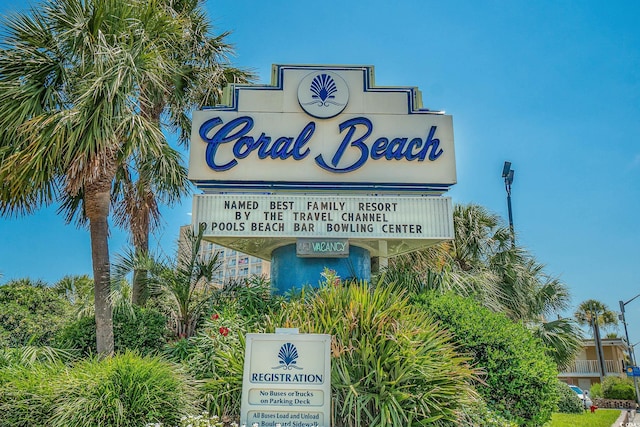 view of community sign