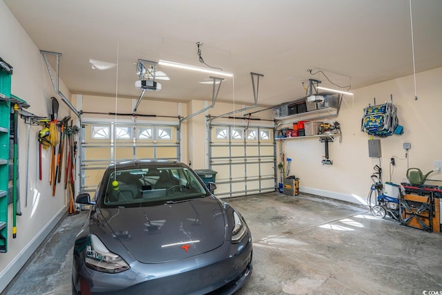 garage featuring a garage door opener