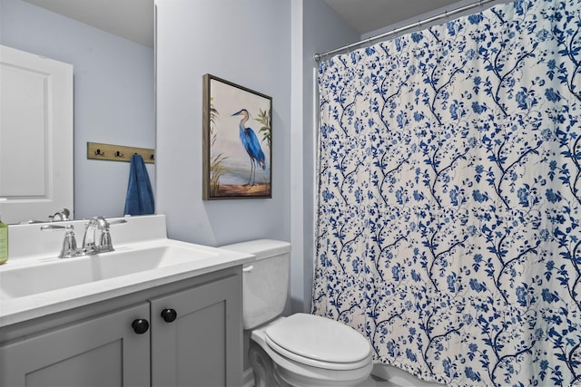 bathroom with toilet and vanity