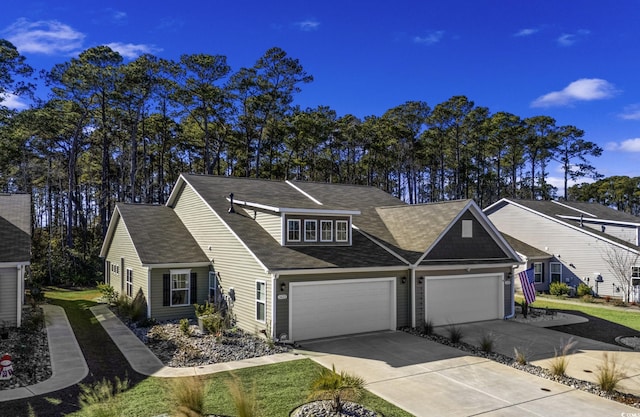 view of front of property featuring a garage